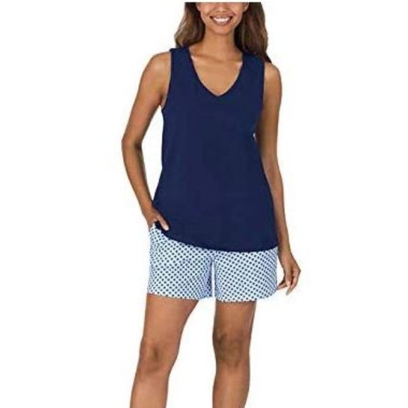 Carole Hochman Women's 4 Piece Pajama Set - Tank Top, Short Sleeve Top, Short - Picture 4 of 8